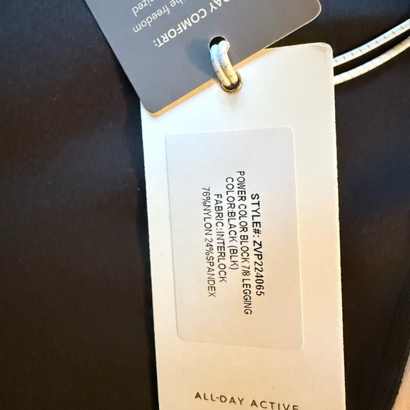 Z Supply Active Power Color Block 7/8 Legging Black/Teal Workout Gym Wear - Picture 6 of 6